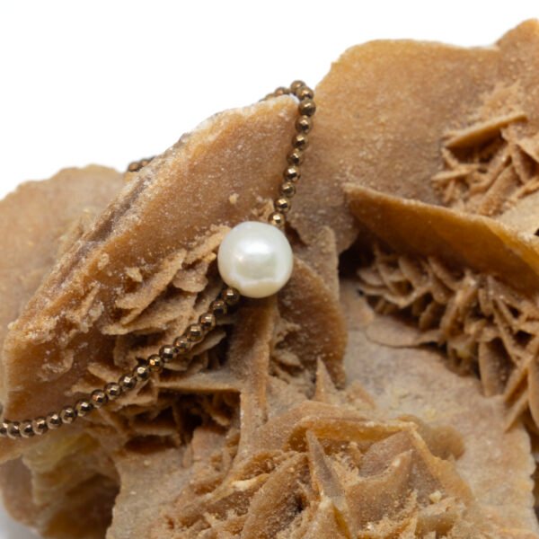 Bracelet perle d'eau douce blanches ø 9-10 mm et hématites