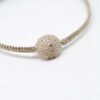 Bracelet oursin en argent 925 serti diamant blanc et macramé