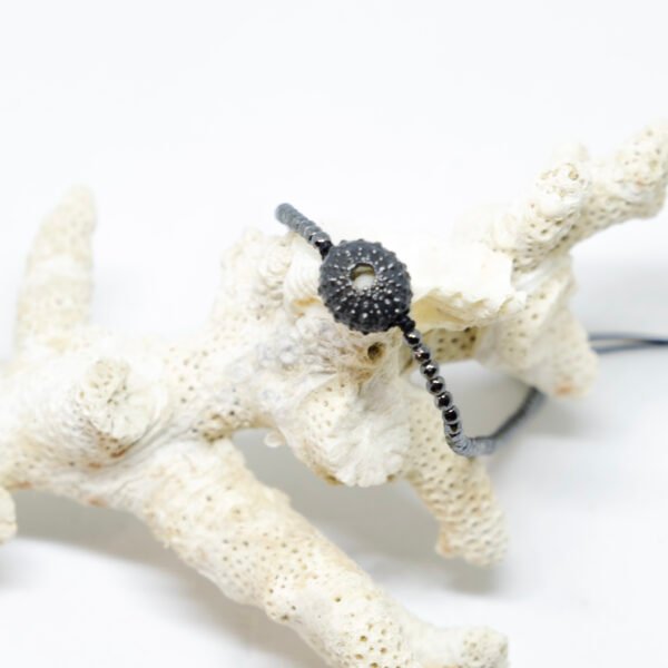 Bracelet oursin en argent 925 noirci