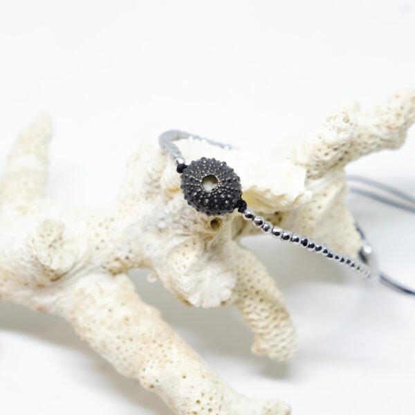 Bracelet oursin en argent 925 noirci