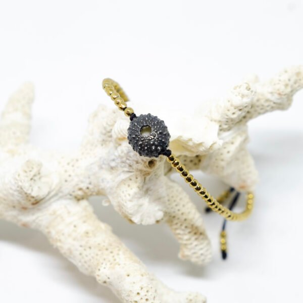 Bracelet oursin en argent 925 noirci