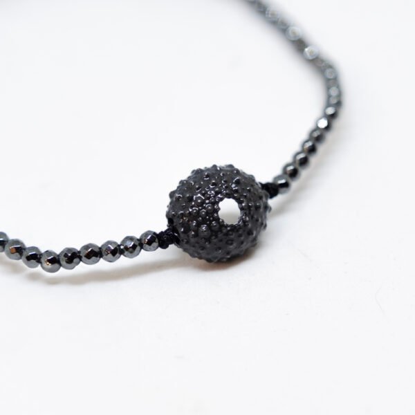 Bracelet oursin en argent 925 noirci