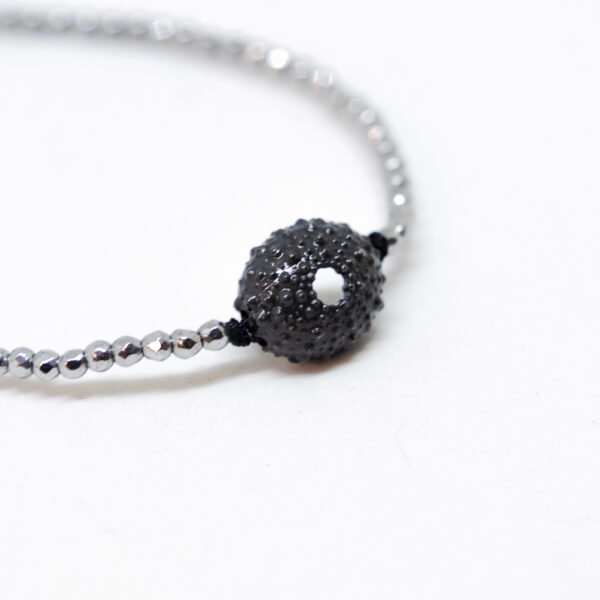 Bracelet oursin en argent 925 noirci