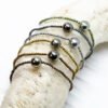 Bracelet perle de Tahiti ronde ø 9-10 mm et hématites