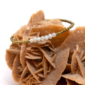 Bracelet rang perle d'eau douce et hématites