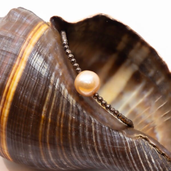 Bracelet perle d'eau douce pêche ø 9-10 mm et hématites