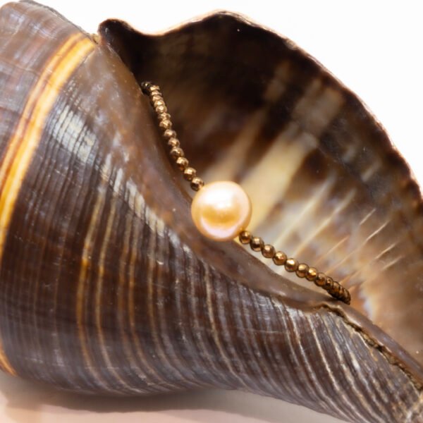 Bracelet perle d'eau douce pêche ø 9-10 mm et hématites