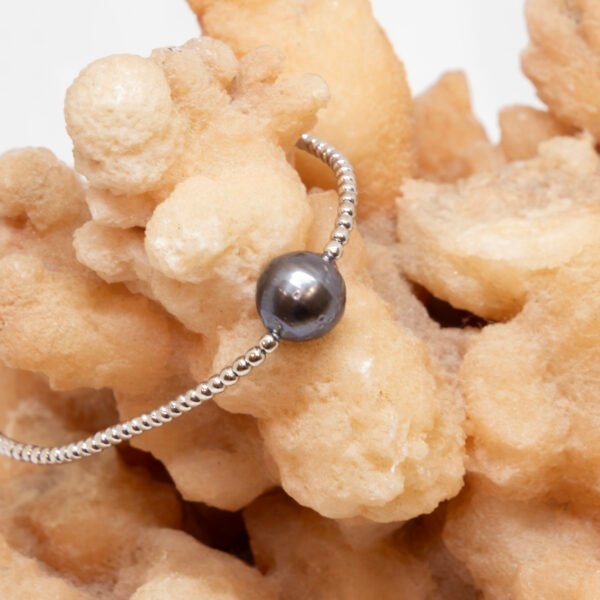 Bracelet perle de Tahiti baroque ø 7-8 mm et billes d'argent