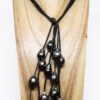 Pompom perles de Tahiti et cuir de kangourou