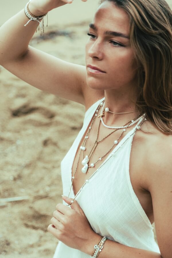 Ras le cou perle d'eau douce et mokuba