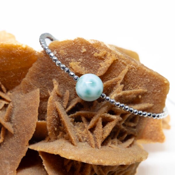 Bracelet bille de larimar et hématites