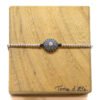 Bracelet oursin en argent 925 noirci serti diamant blanc et billes d'argent