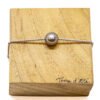 Bracelet perle de Tahiti ronde ø 9-10 mm et billes d'argent rhodié