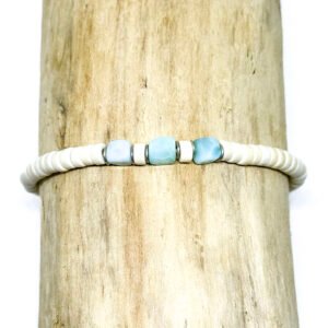 Bracelet cubes de larimar et howlite