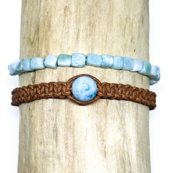 Bracelet cubes de larimar
