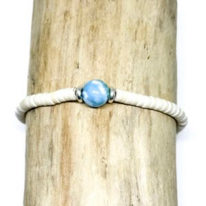 Bracelet bille de larimar et howlite