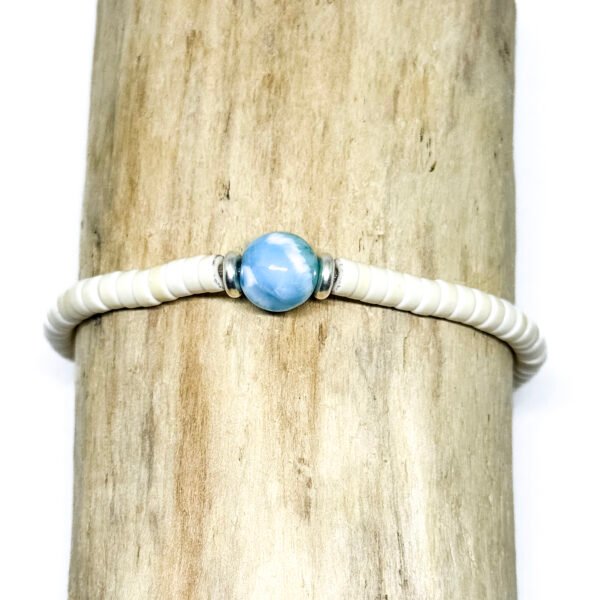 Bracelet bille de larimar et howlite