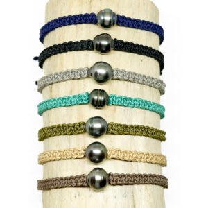 Bracelet perle de Tahiti et macramé