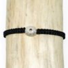 Bracelet oursin en argent et macramé