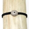 Bracelet oursin en argent et macramé