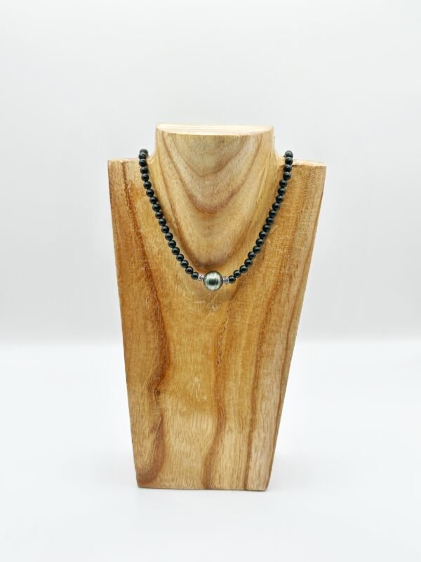 Collier perle de Tahiti baroque et onyx